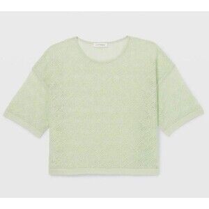 Club Monaco Lace Stitch Oversized Boxy Tee Blouse In Mint Green Sz S New